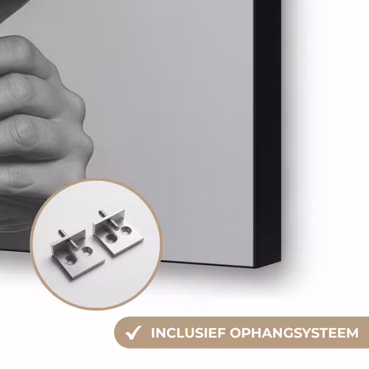 Vrouw - Masker - Wijn - Sigaret Textielframe zwart klein -USP_ophangsysteemNL