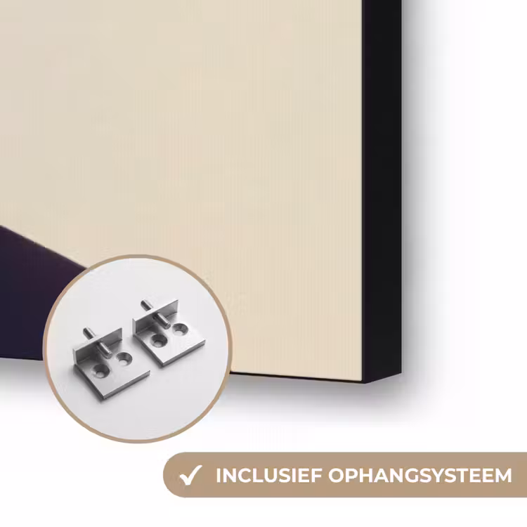 Vrouw - Oranje - Abstract - Modern - Kleurrijk Textielframe zwart klein -USP_ophangsysteemNL