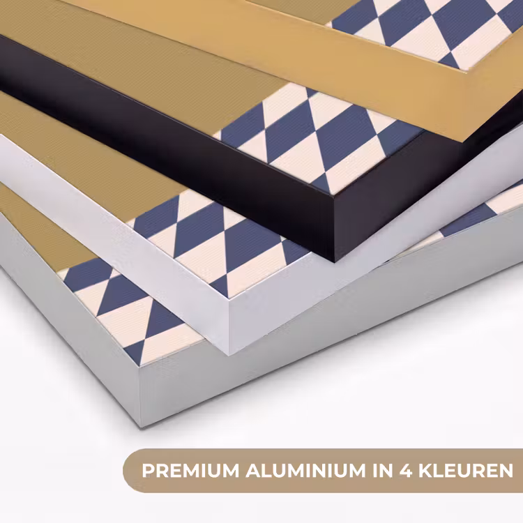 Vrouw - Paard - Rijden - Modern - Abstract Textielframe zwart klein -USP_kleurenNL