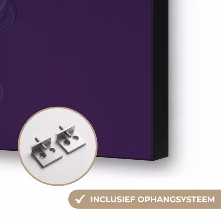 Vrouw - Paars - Druiven Textielframe zwart klein -USP_ophangsysteemNL