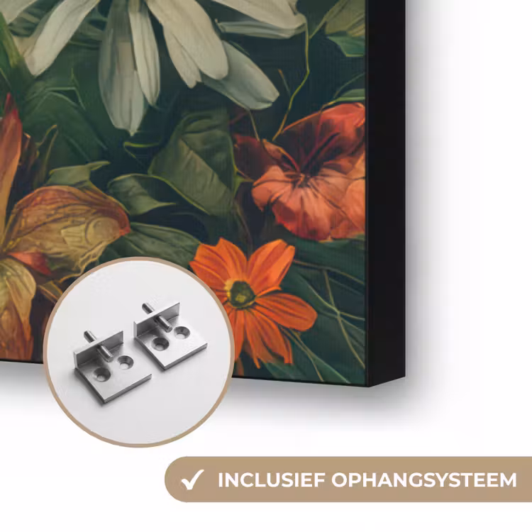 Vrouw - Panterprint - Jungle - Natuur - Luxe Textielframe zwart klein -USP_ophangsysteemNL