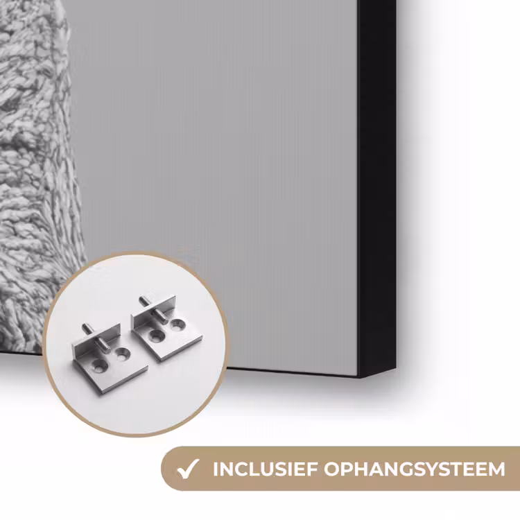 Vrouw - Pasta - Zwart - Wit Textielframe zwart klein -USP_ophangsysteemNL