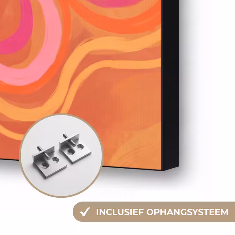 Vrouw - Portret - Abstract - Modern - Kleurrijk Textielframe zwart klein -USP_ophangsysteemNL