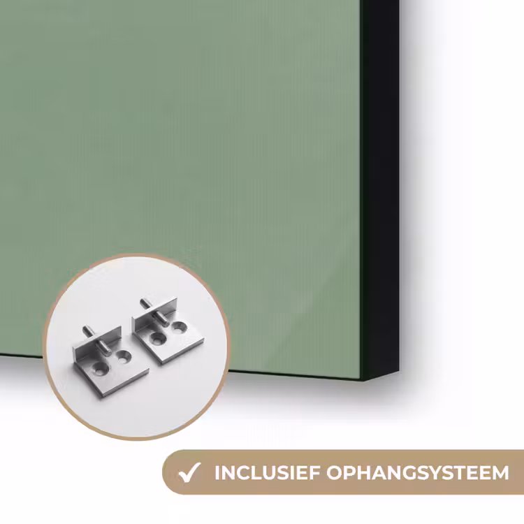 Vrouw - Portret - Illustratie - Modern - Groen Textielframe zwart klein -USP_ophangsysteemNL