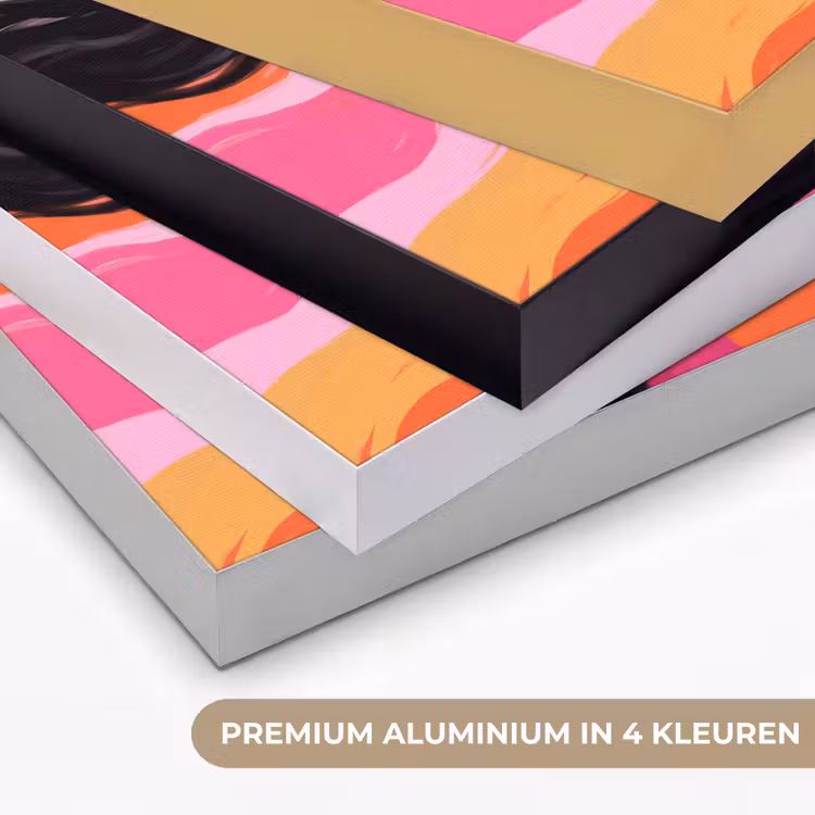 Vrouw - Portret - Kleurrijk - Modern - Kunst Textielframe zwart klein -USP_kleurenNL