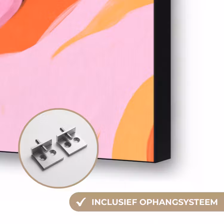 Vrouw - Portret - Kleurrijk - Modern - Kunst Textielframe zwart klein -USP_ophangsysteemNL