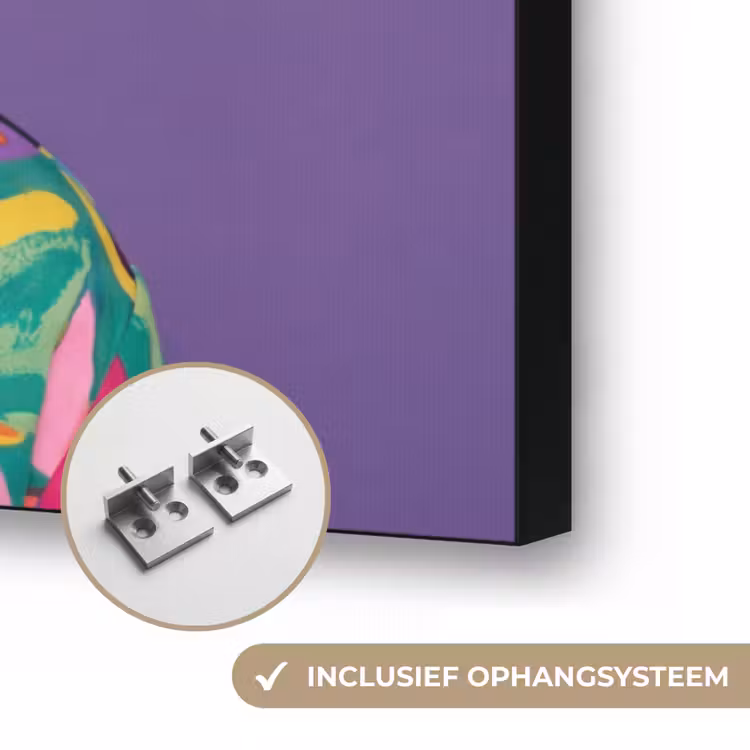 Vrouw - Portret - Make-up - Paars - Levendig Textielframe zwart klein -USP_ophangsysteemNL