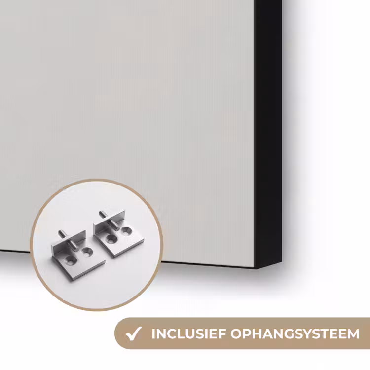 Vrouw - Profiel - Hoed - Zwart - Wit - Minimalistisch Textielframe zwart klein -USP_ophangsysteemNL