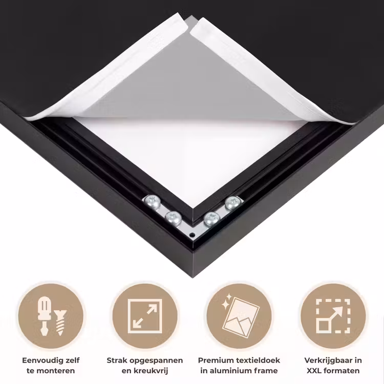 Vrouw - Profiel - Mensen - Zwart-wit Textielframe zwart klein -USP_feed_closeupNL