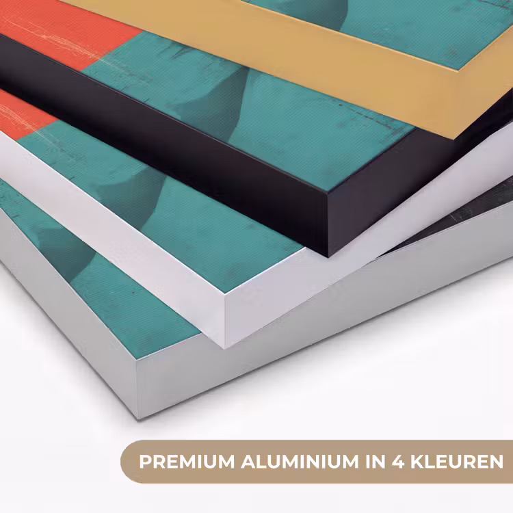 Vrouw - Rode lippen - Abstracte kleurvlakken - Popartuistraling Textielframe zwart klein -USP_kleurenNL