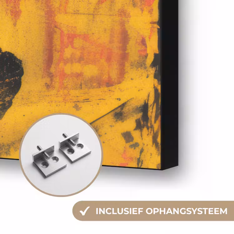 Vrouw - Rode lippen - Expressief - Grafisch Textielframe zwart klein -USP_ophangsysteemNL