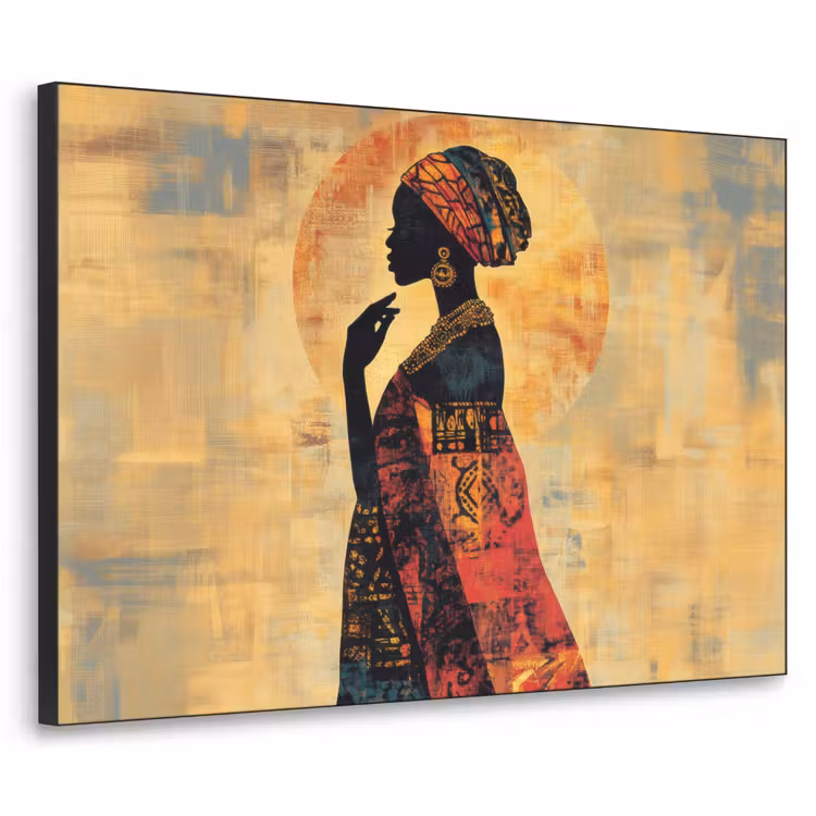 Vrouw - Silhouet - Patronen - Sierlijk Textielframe - compleet frame klein -3d