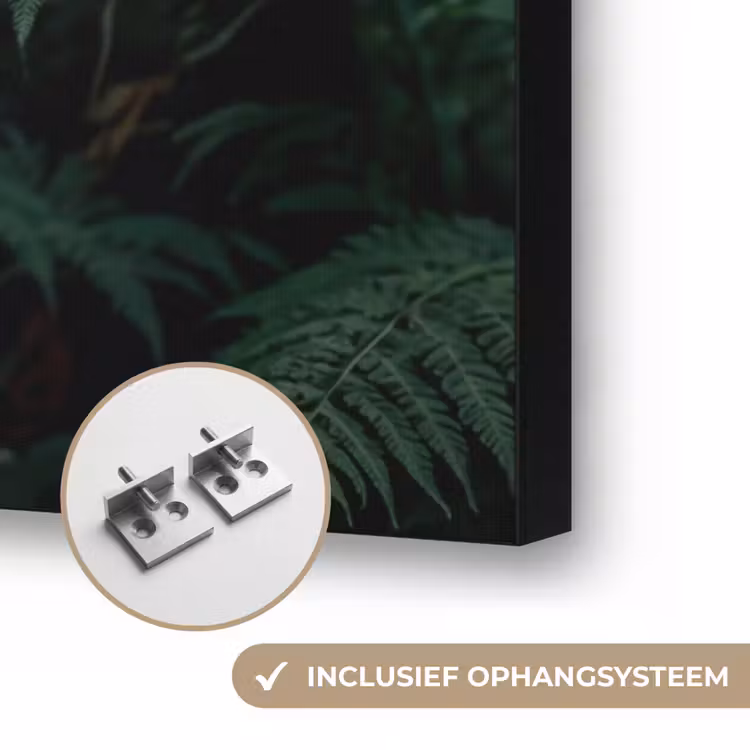 Vrouw - Slang - Natuur - Mystiek - Groen Textielframe zwart klein -USP_ophangsysteemNL
