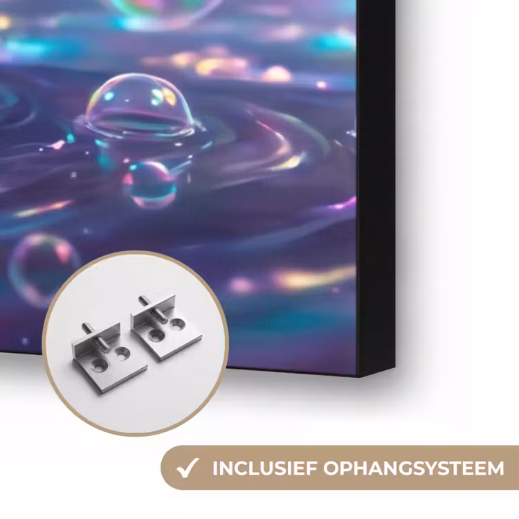 Vrouw - Water - Portret - Kleurrijk - Modern Textielframe zwart klein -USP_ophangsysteemNL