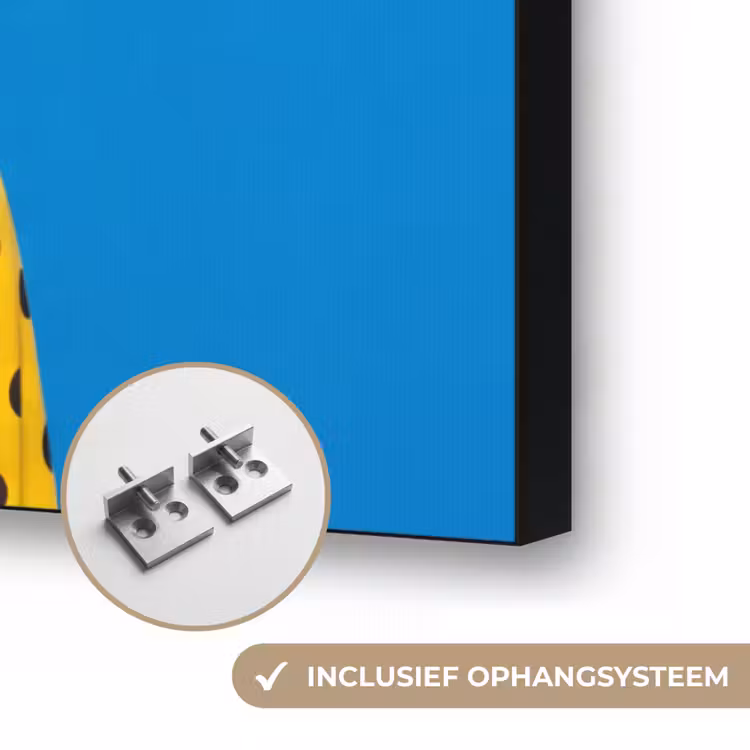 Vrouw - Zonnebril - Pop Art - Portret - Geel Textielframe zwart klein -USP_ophangsysteemNL