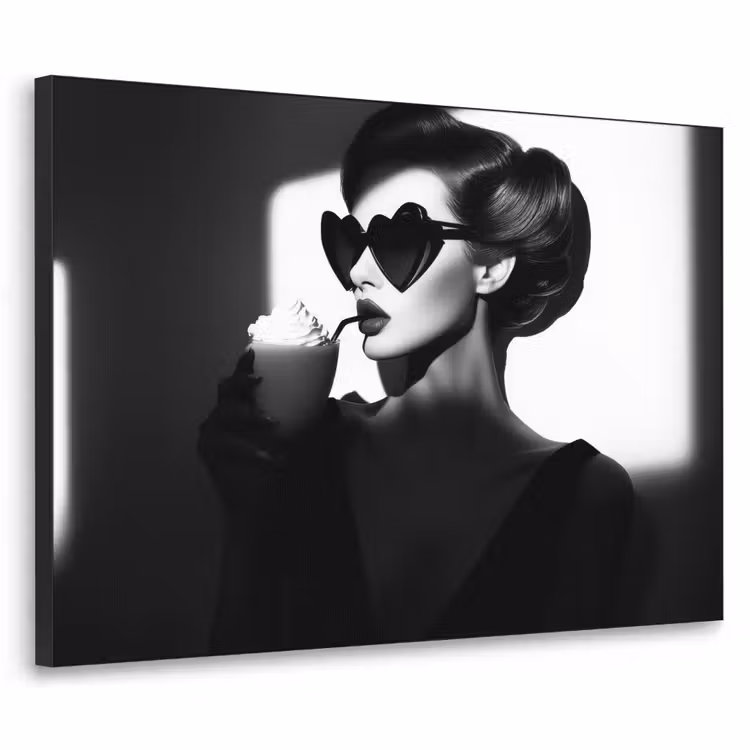 Vrouw - Zwart - Hart Textielframe - compleet frame klein -3d