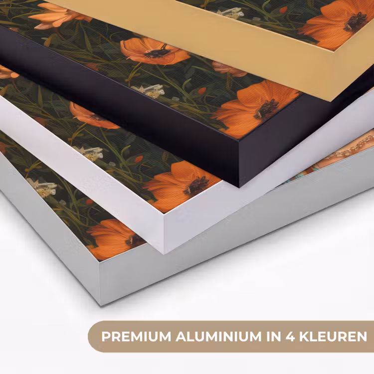 Vrouwen - Bloemen - Modern - Bril - Abstract Textielframe zwart klein -USP_kleurenNL