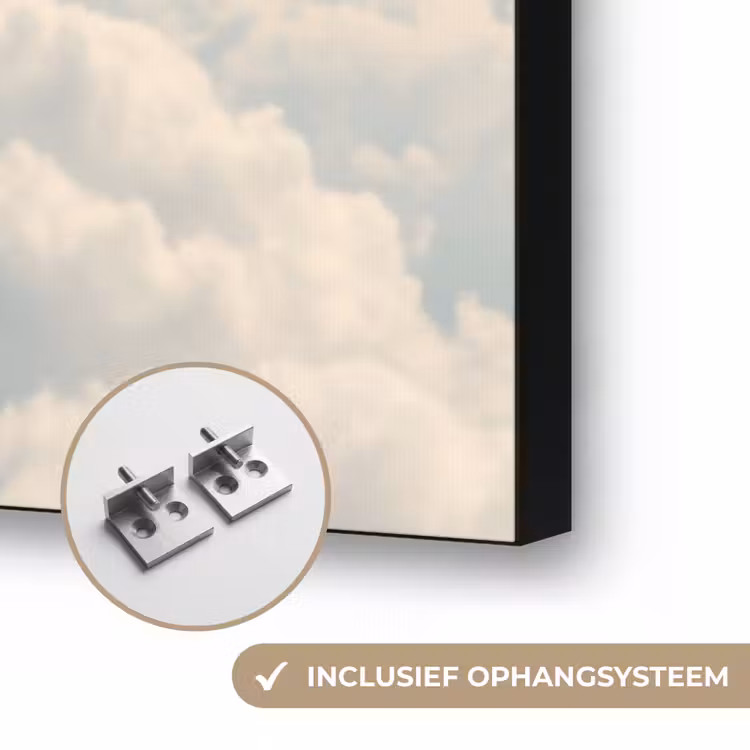 Art frame - Vrouwen - Duikhouding - Wolken - Vrouwen - Duikhouding - Wolken Textielframe zwart klein