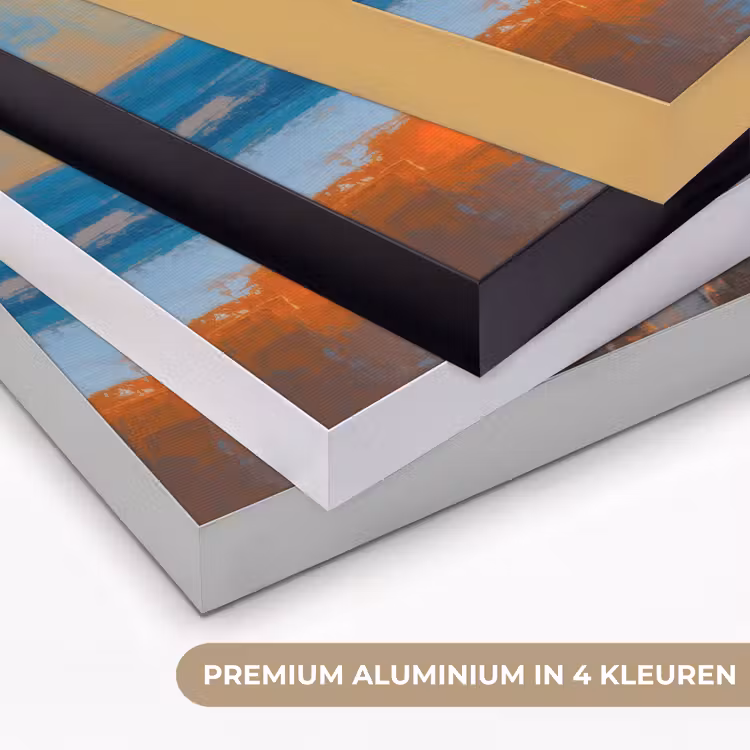 Vrouwen - Strand - Zondsondergang Textielframe zwart klein -USP_kleurenNL