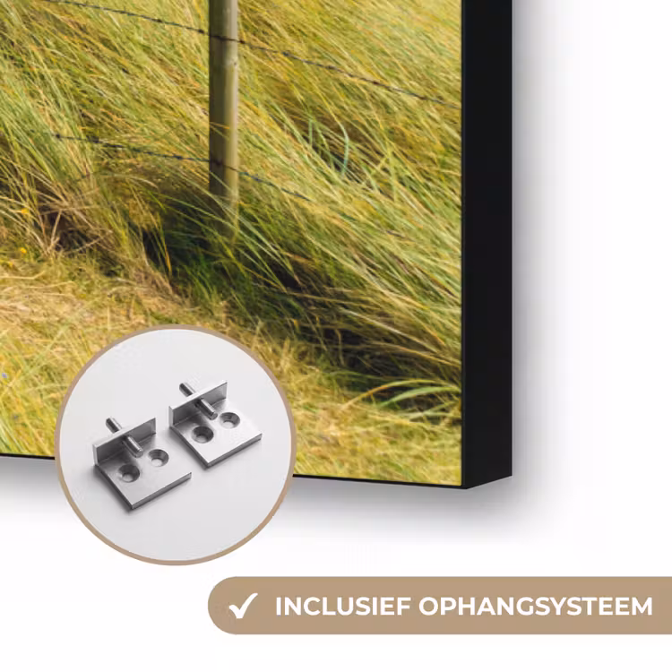 Vuurtoren - Duinen - Strand - Zee - Zomer Textielframe zwart klein -USP_ophangsysteemNL