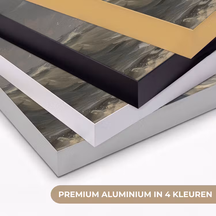 Vuurtoren - Golven - Storm Textielframe zwart klein -USP_kleurenNL
