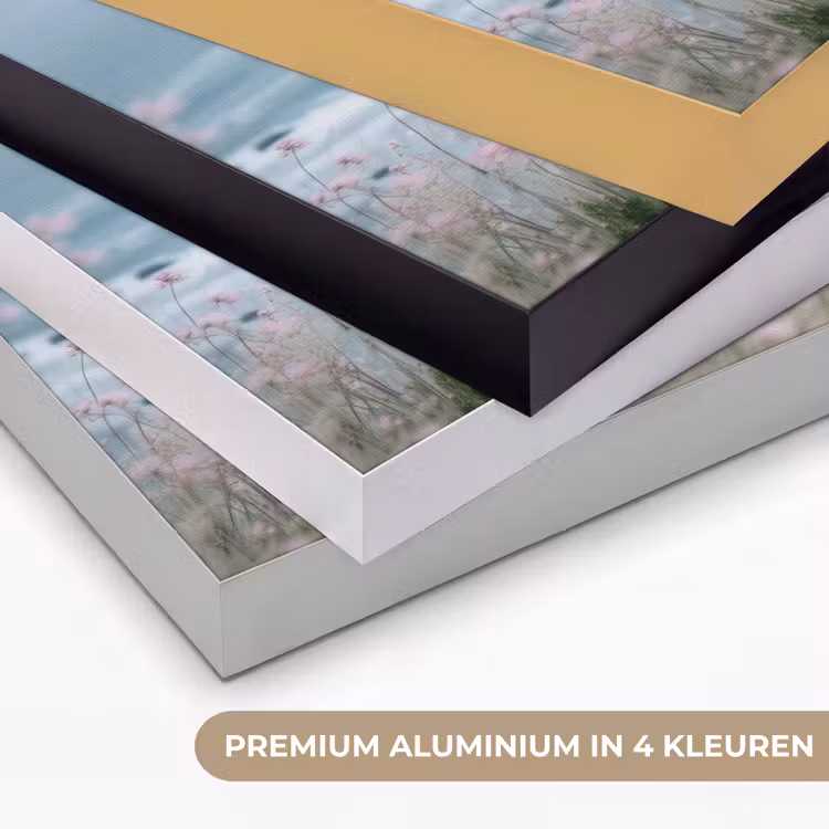 Vuurtoren - Klif - Zee - Bloemen Textielframe zwart klein -USP_kleurenNL