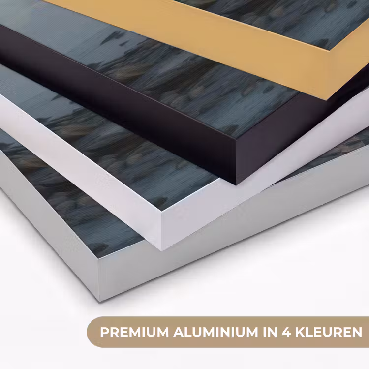 Vuurtoren - Stenen - Water - Maan Textielframe zwart klein -USP_kleurenNL