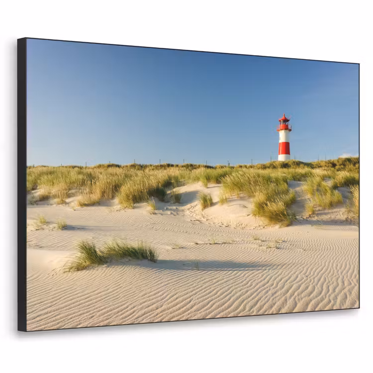 Vuurtoren - Strand - Landschap - Duinen Textielframe zwart klein -3d