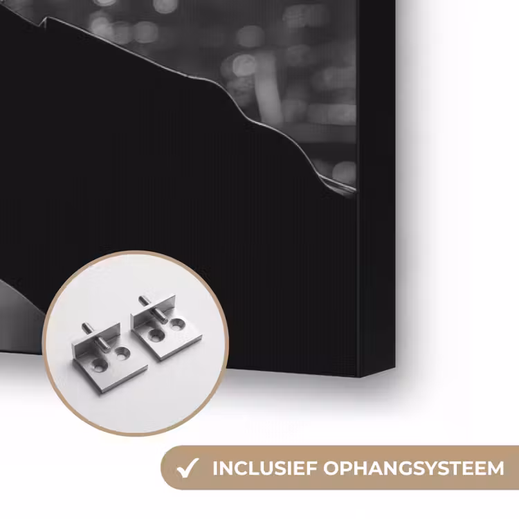 Vuurwerk - Proosten - Skyline - Champagne Textielframe zwart klein -USP_ophangsysteemNL
