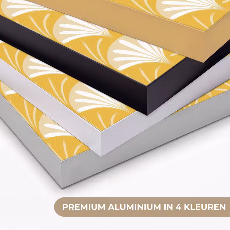 Waaier - Geel - Art Textielframe zwart klein 947 -USP_kleurenNL
