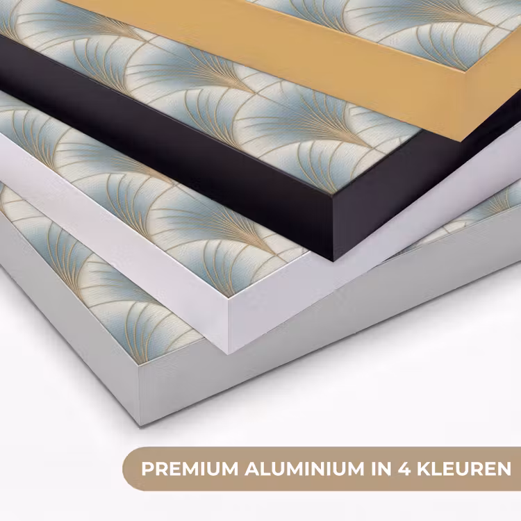 Waaier - Klassiek - Blauw Textielframe zwart klein 947 -USP_kleurenNL