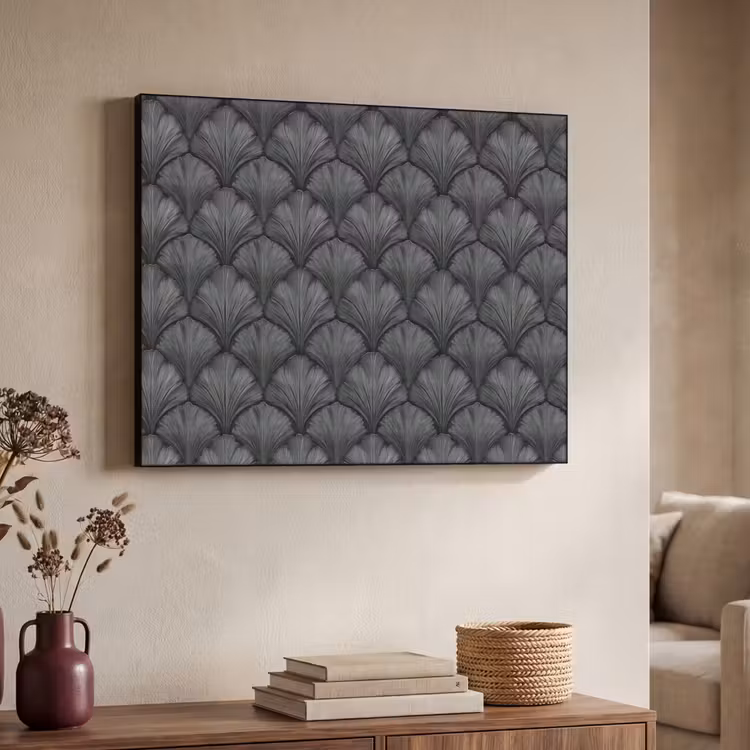 Waaier - Motief - Grijs Textielframe zwart klein 947 -sfeer3