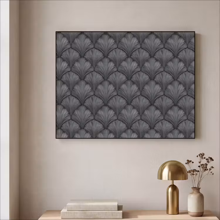 Waaier - Motief - Grijs Textielframe - compleet frame klein 947 -sfeer2