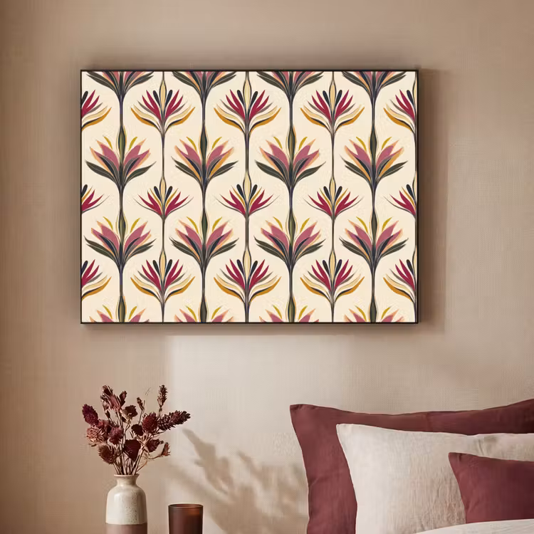 Waaier - Motief - Kleurrijk Textielframe zwart klein 947 -sfeer1