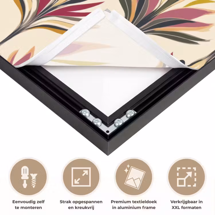 Waaier - Motief - Kleurrijk Textielframe zwart klein 947 -USP_feed_closeupNL