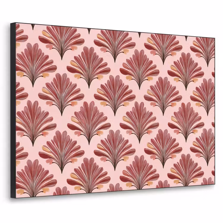 Waaier -  Roze - Rood Textielframe zwart klein 947 -3d