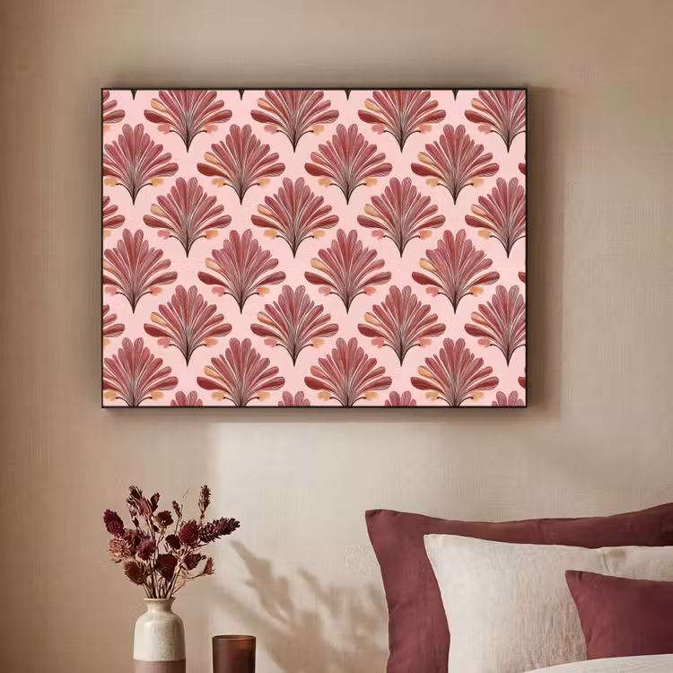 Waaier -  Roze - Rood Textielframe - compleet frame klein 947 -sfeer1
