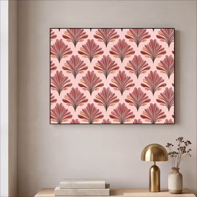 Waaier -  Roze - Rood Textielframe - compleet frame klein 947 -sfeer2