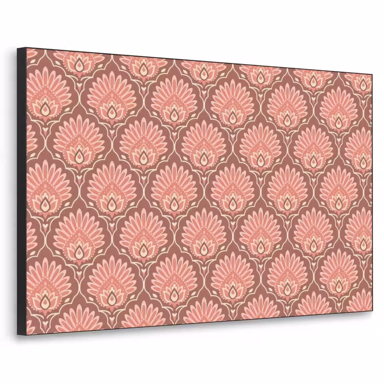 Waaiermotief - Patroon - Roze Textielframe zwart klein -3d