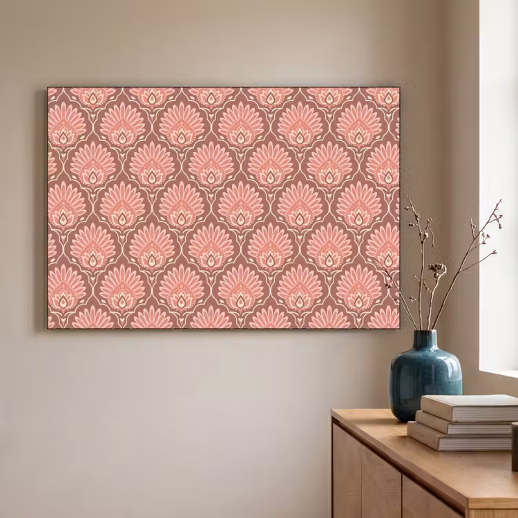 Waaiermotief - Patroon - Roze Textielframe - compleet frame klein -sfeer2