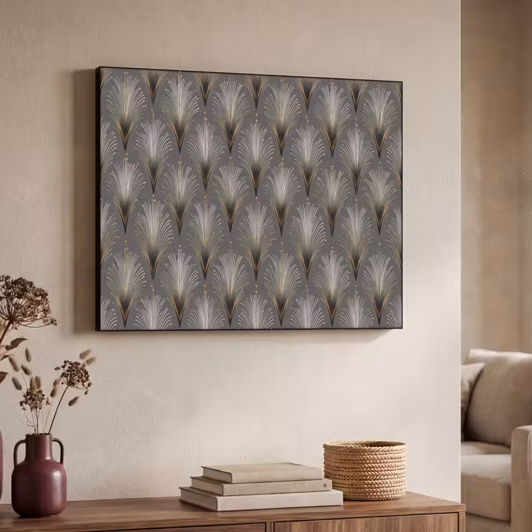 Waaierstralen - Goud - Antraciet Textielframe - compleet frame klein 947 -sfeer3