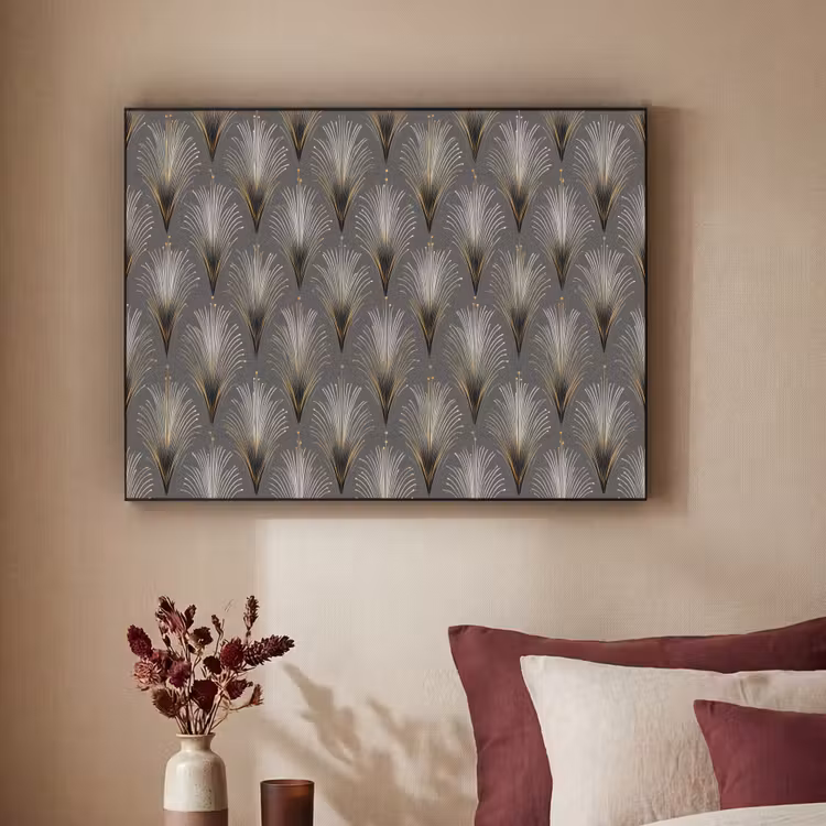 Waaierstralen - Goud - Antraciet Textielframe - compleet frame klein 947 -sfeer1