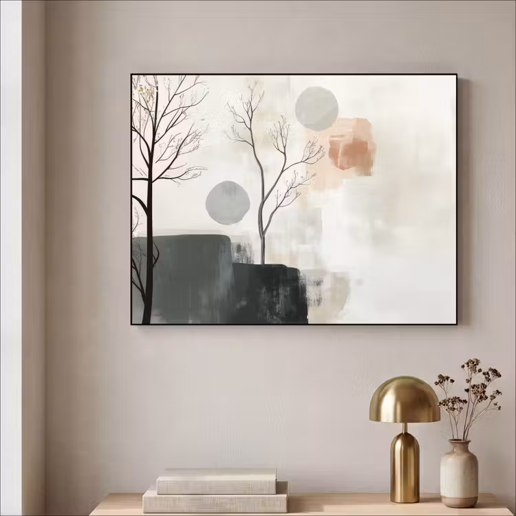 Wabi sabi - Beige - Plant Textielframe - compleet frame klein -sfeer2