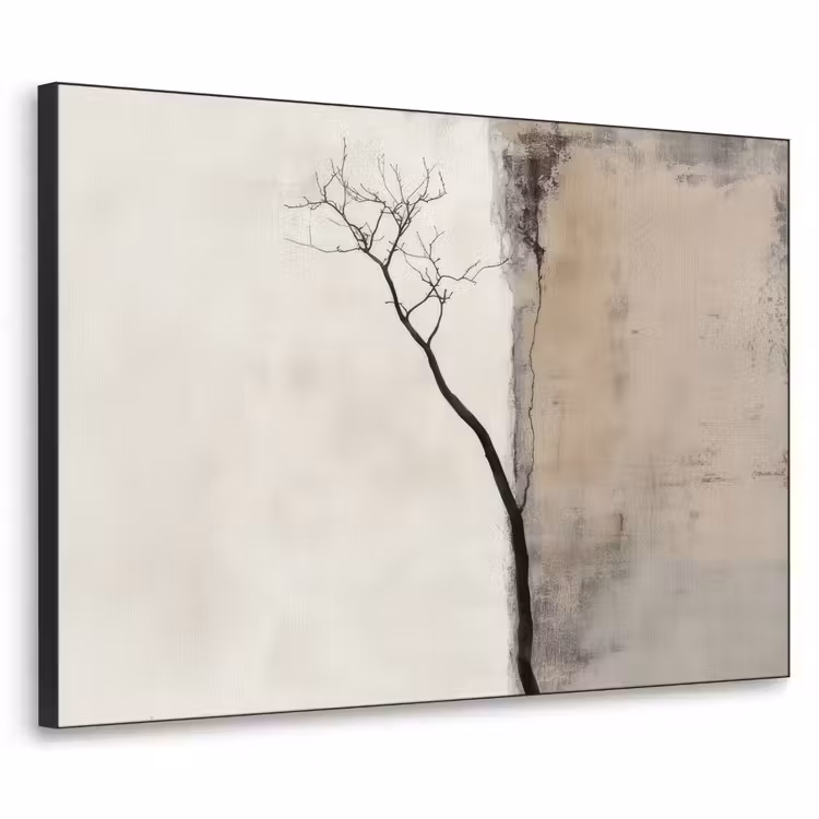 Wabi sabi - Plant - Beige Textielframe - compleet frame klein -3d