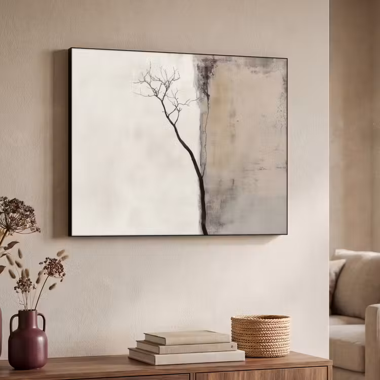 Wabi sabi - Plant - Beige Textielframe - compleet frame klein -sfeer3