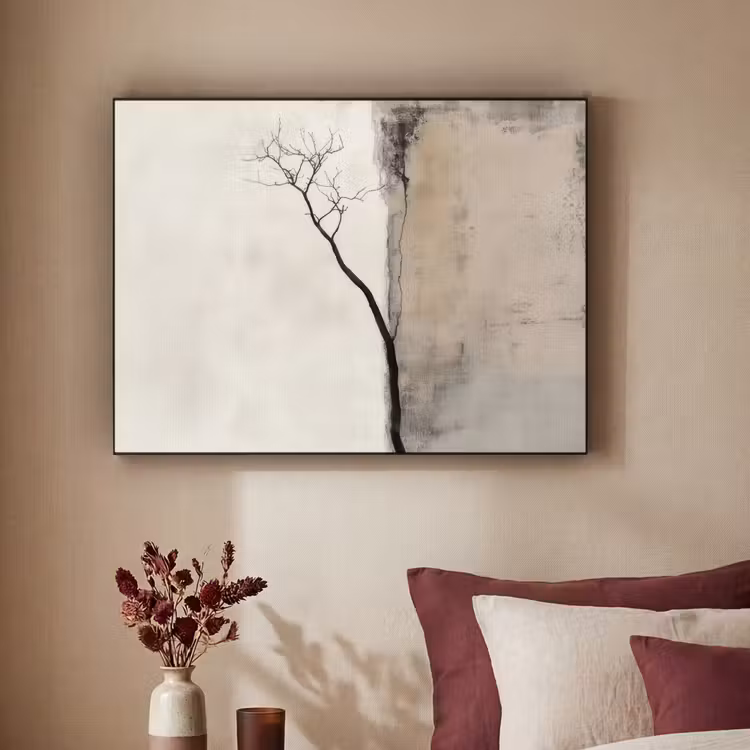 Wabi sabi - Plant - Beige Textielframe - compleet frame klein -sfeer1