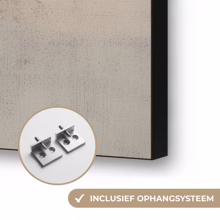 Wabi sabi - Plant - Beige Textielframe zwart klein -USP_ophangsysteemNL