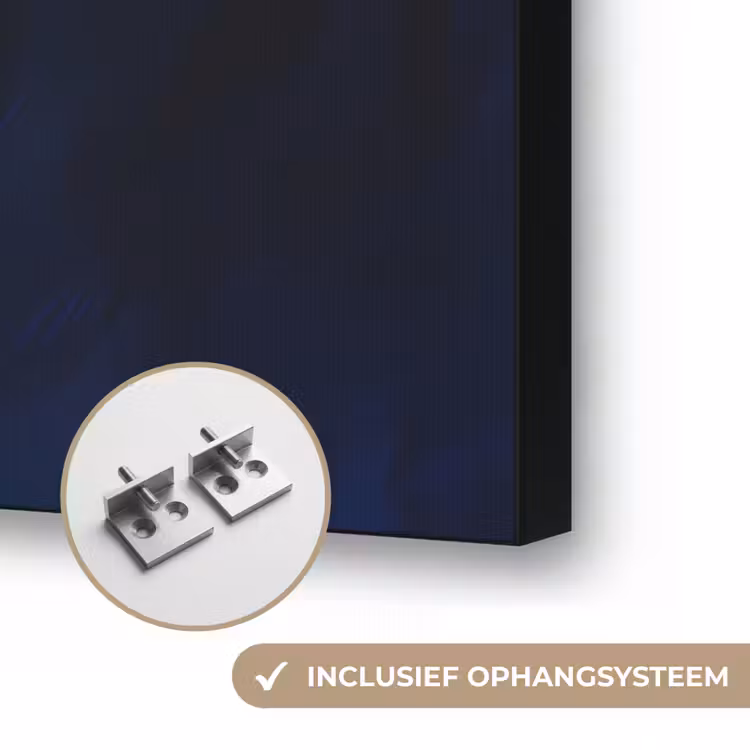 Walvis - Vissen - Donkerblauw Textielframe zwart klein -USP_ophangsysteemNL