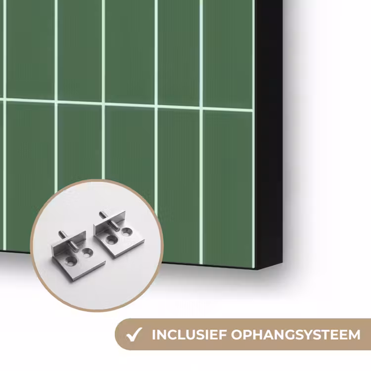 Wandtegel - Verticaal - Donkergroen Textielframe zwart klein 947 -USP_ophangsysteemNL