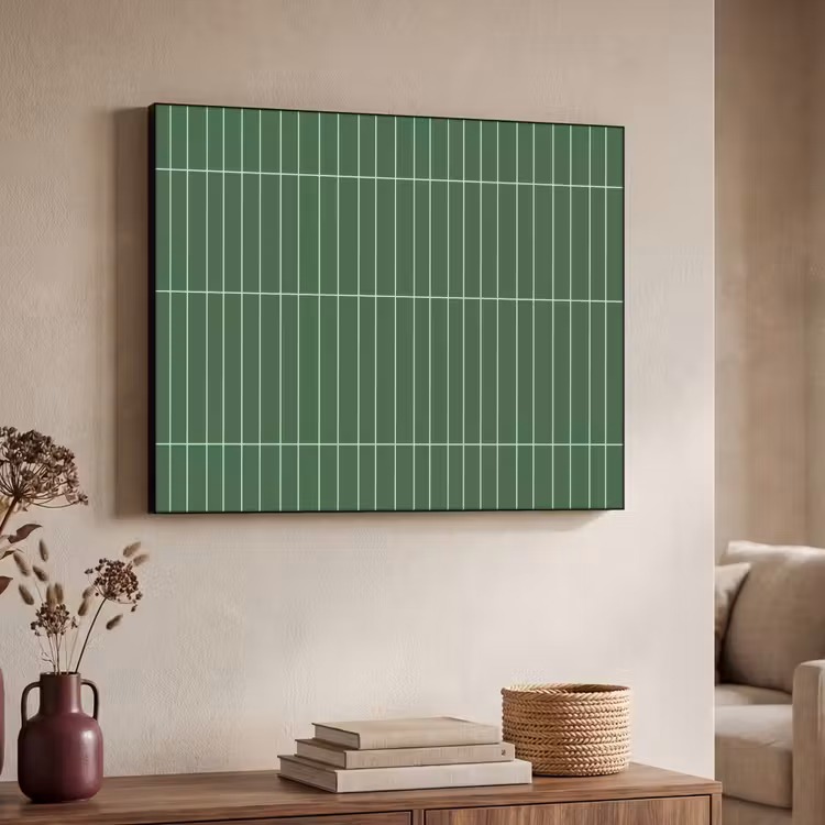 Wandtegel - Verticaal - Donkergroen Textielframe zwart klein 947 -sfeer3